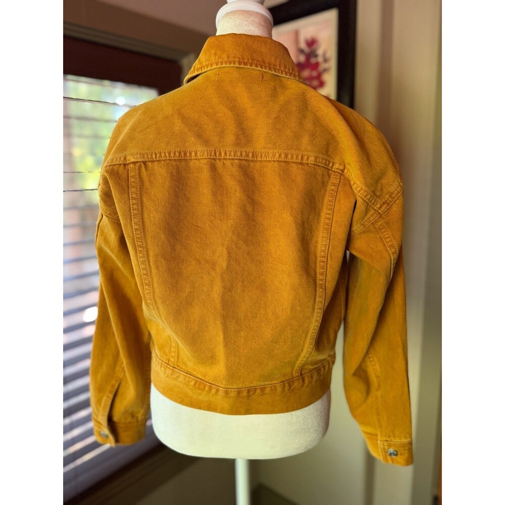 Madewell Garment-Dyed Trucker Jean Jacket Ochre Fresco Mustard Yellow Size XXS - Picture 3 of 7
